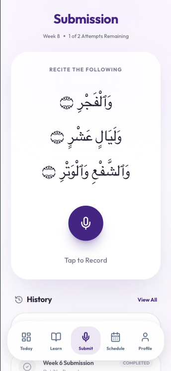 Mockup v1 — Submission screen