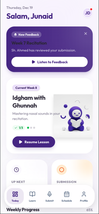 Mockup v1 — Today screen