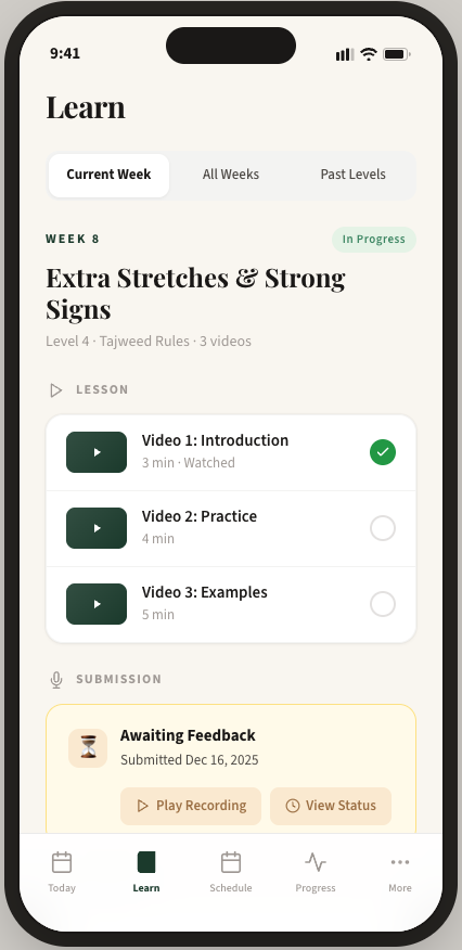 Mockup v2 — Learn screen